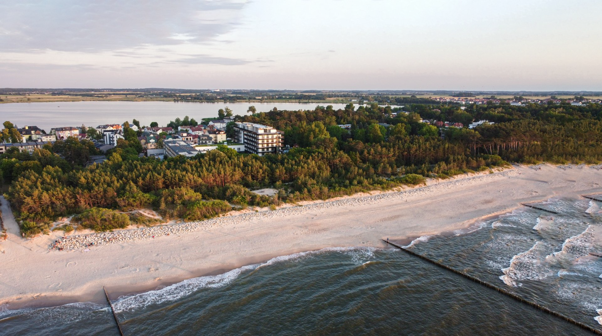 View of Hotel Sofra and Baltic sea.